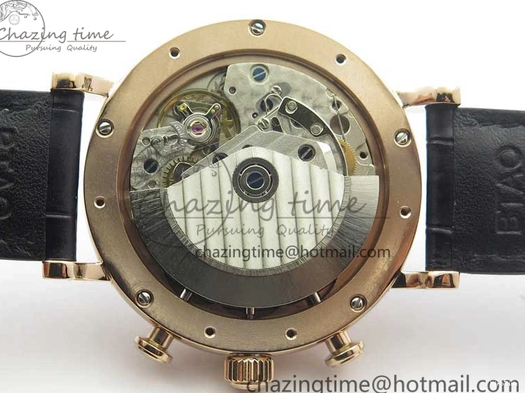 MIROTIME 0106 Portofino Chrono RG ZF 1:1 Best Edition Blue Dial Gold Markers on Black Leather Strap A FlexibleFit 7112